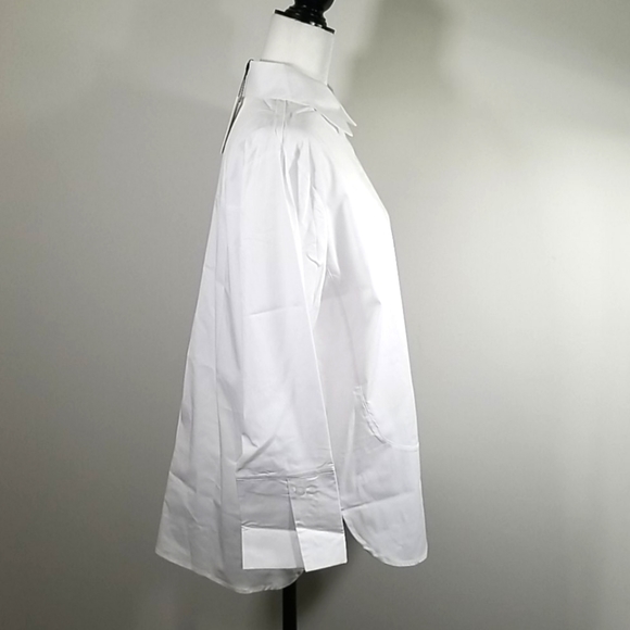 UCHUU Montréal Women's Blouse Hidden Button-Up Long Sleeve Milk Colored - Picture 4 of 7